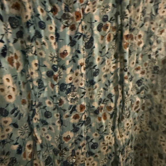 Anna Sui Floral Sleeveless Blouse - Teal and Orange - Picture 3 of 7